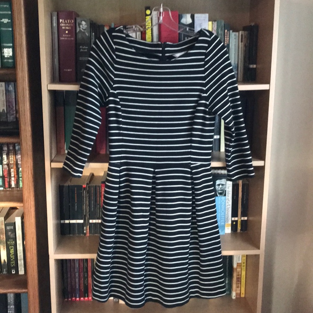 Banana Republic Black and White Striped Dress